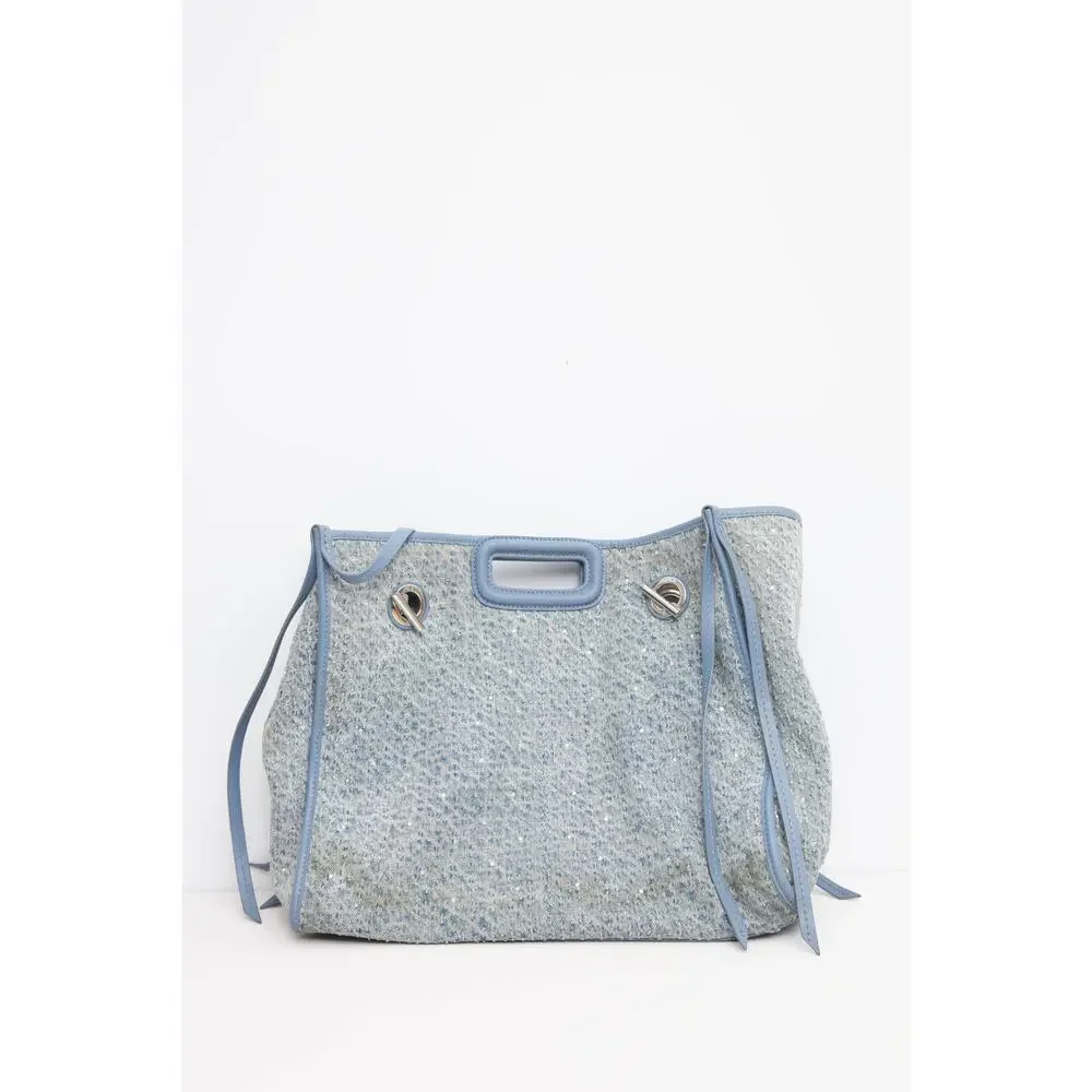 Maje rhinestone-embellished denim tote bag
